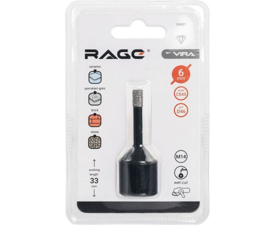 Коронка алмазная по керамике 6 мм для УШМ VIRA 559521 – изображение 5