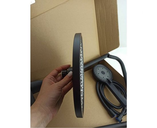 Душевая стойка со смесителем и тропическим душем Rainsbergстойка черный матовый R9074H – изображение 5