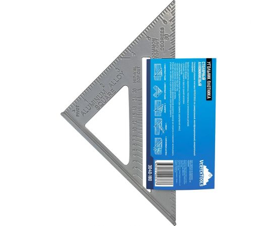 Столярный угольник плотника vertextools алюминий, 180мм 3040-180 – изображение 2