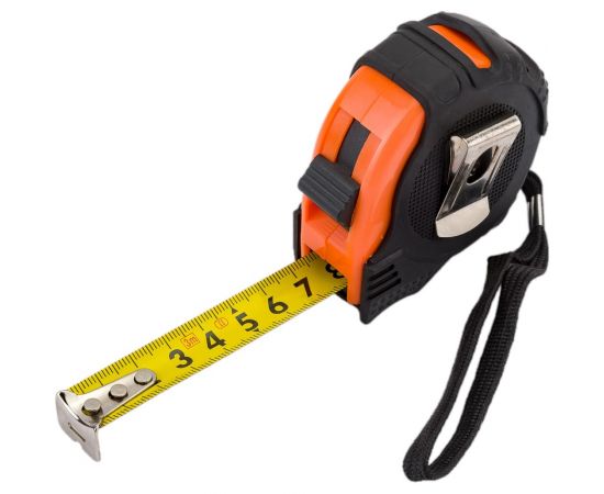 Рулетка Петрович обрезиненная, оранжевая, 3 м, 16 мм, три кнопки стопа 4100000783 – изображение 2