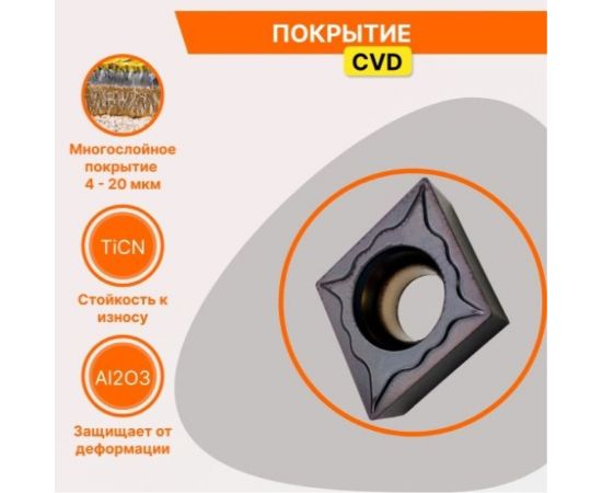 Пластина твердосплавная CCMT09T304-HF JT4125 STI СпецТехИнструмент CCMT09T304HFJT4125STI – изображение 3