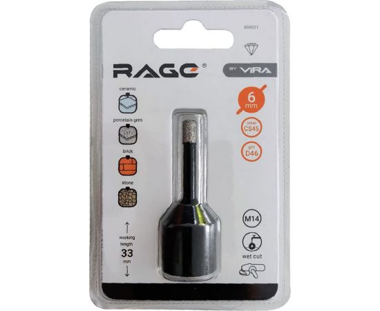 Коронка алмазная по керамике 6 мм для УШМ VIRA 559521 – изображение 2